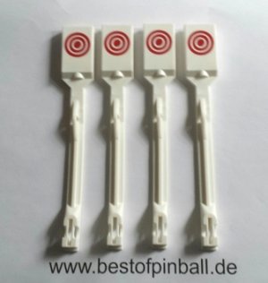 Drop Target Set (4) white / Bullseye red - Old Style (Bally)