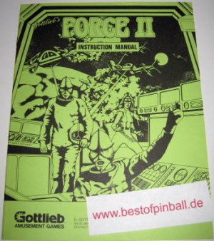 Force II Game Manual (Gottlieb)