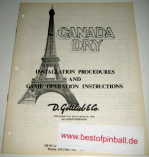 Canada Dry Operators Handbook (Gottlieb)