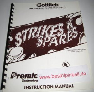 Strikes n Spares Game Manual (Gottlieb)