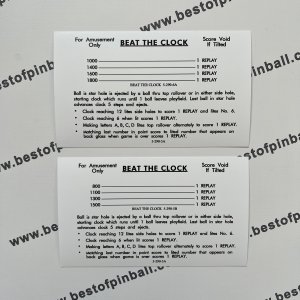 Beat the Clock Instruction Cards (Williams)