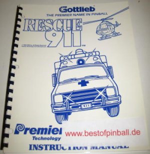 Rescue 911 Game Manual (Gottlieb)