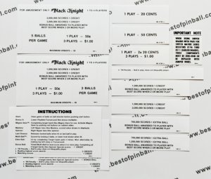 Black Knight Instruction Cards (Williams 1980)
