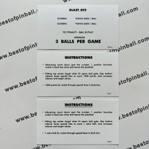 Blast Off Instruction Cards (Williams)