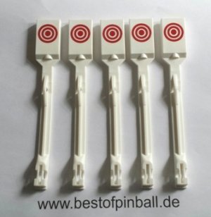 Drop Target Set (5) white / Bullseye red - Old Style (Bally)
