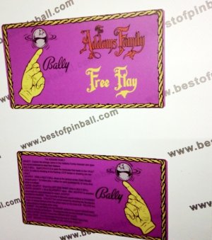 The Addams Family Custom Cards (Bally)