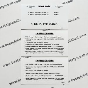 Black Gold Instruction Cards (Williams)