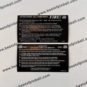 Fire Instruction Cards (W