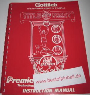Title Fight Game Manual (Gottlieb)