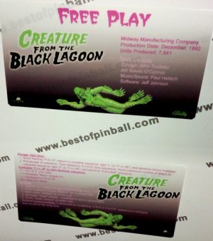 Creature from the black Lagoon Custom Cards (Bally)