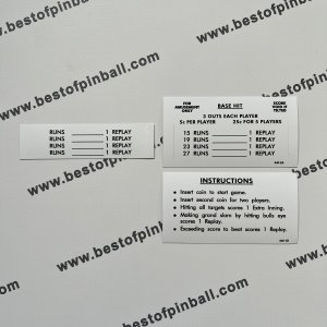 Base Hit Instruction Cards (Williams)