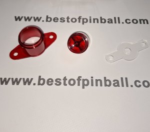 Flipper Button Set 3 Teilig transparent rot