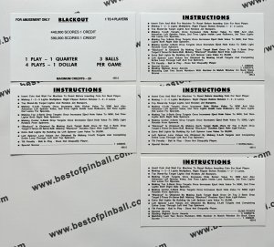 Blackout Instruction Cards (Williams)
