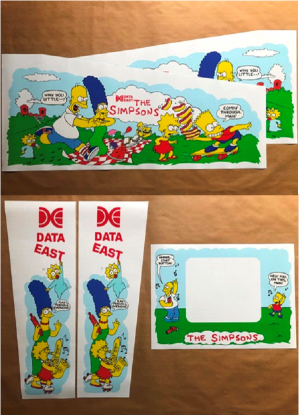 The Simpsons Cabinetdecalset (Data East)