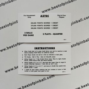 Aztec Instruction Cards (Williams)