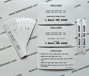 Bowl-A-Strike Instruction Cards (Williams)