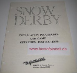 Snow Derby Operators Handbook (Gottlieb)