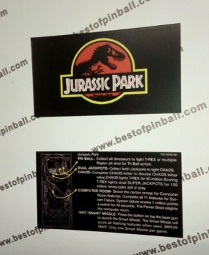 Jurassic Park Custom Cards (Data East)