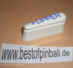 Flipperkappe mit blauem Schriftzug (rechte Seite) - zum Schließen ins Bild klicken