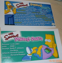 Custom Cards The Simpsons Pinball Party in deutsch