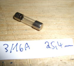 Sicherung 1/4A (6.3x25,4mm)