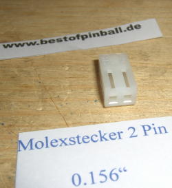 Molex-connector housing 0.156? (3,96 mm) 2 contacts