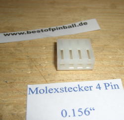 Molex-Steckergehäuse 0.156? (3,96 mm) 4 Kontakte